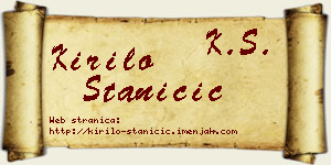 Kirilo Staničić vizit kartica